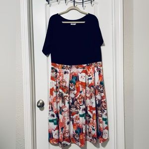 Christmas Cats Party Dress with Pockets!